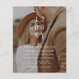 Budget Elegante Foto Overlay Einladung Hochzeit