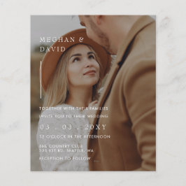 Budget Elegante Foto Overlay Einladung Hochzeit