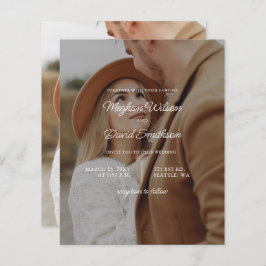 Budget Elegante Foto Overlay Einladung Hochzeit