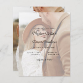 Budget Elegante Foto Overlay Einladung Hochzeit