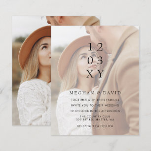 Budget Elegante Foto Overlay Einladung Hochzeit