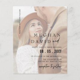 Budget Elegante Foto Overlay Einladung Hochzeit