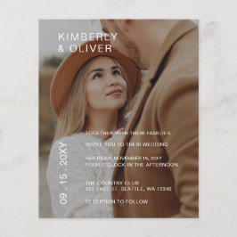 Budget Elegante Foto Overlay Einladung Hochzeit