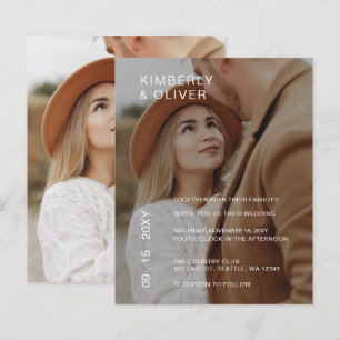 Budget Elegante Foto Overlay Einladung Hochzeit