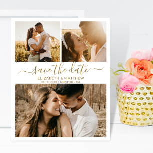 Budget Elegante FotoCollage Save the Date Flyer
