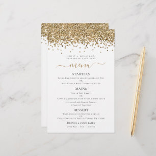Budget Elegante Gold Glitzer Hochzeitsmenü