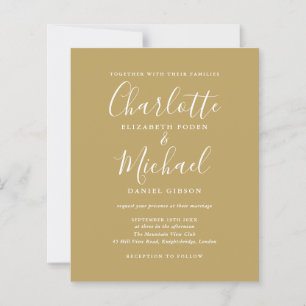 Budget-Elegante Goldene Hochzeitseinladung