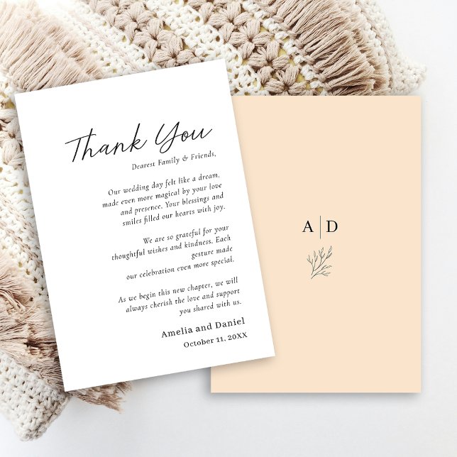 Budget elegante Hochzeit danke Karten (budget elegant wedding thank you cards)