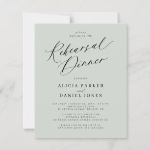 Budget-elegante Hochzeitsprobe-Dinner-Einladung