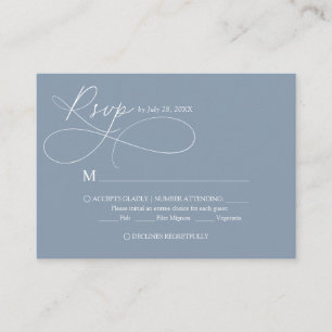 BUDGET Elegante Kalligrafie Hochzeit RSVP in Staub Begleitkarte