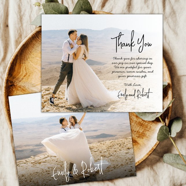 Budget Elegante Kalligraphie Foto Hochzeit Vielen  Flyer (Von Creator hochgeladen)