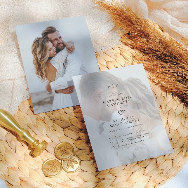 Budget Elegante Monogram Calligrafy Foto Wedding (Von Creator hochgeladen)