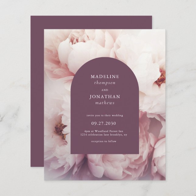 BUDGET Elegante Regal Lila Peonies Arch Wedding (Vorne/Hinten)