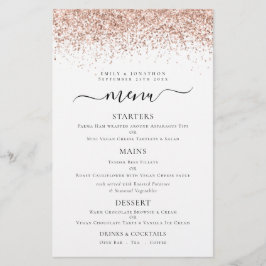 Budget Elegante Rose Gold Glitzer Hochzeitsmenü