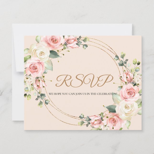 BUDGET Elegante RSVP-Karte. (Vorderseite)