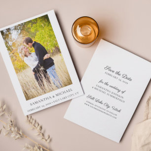 Budget Elegante Schwarz & Weiß Save the Date Karte