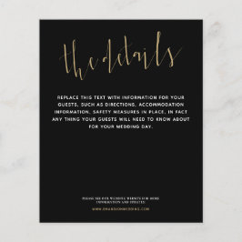 Budget Elegante Script Hochzeitsdetails Gold Schwa