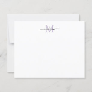 Budget Elegante Script Monogram Lila Notecard