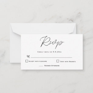 Budget Elegante Typografie Wedding RSVP Cards Mitteilungskarte