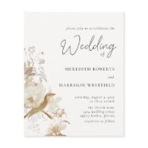 Budget Elegante Vintage Blumenhochzeit Einladung