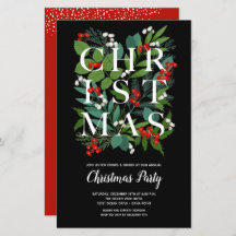 Budget Elegante Weihnachtsgrün Einladungen