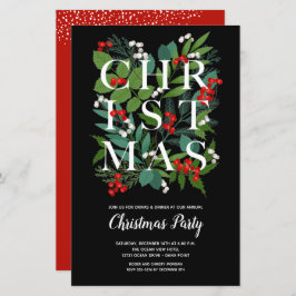 Budget Elegante Weihnachtsgrün Einladungen