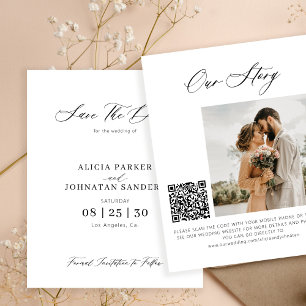 Budget eleganter Foto-QR-Code Hochzeit Termin merk
