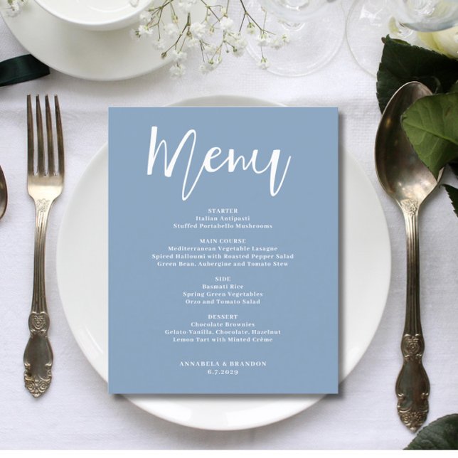 Budget Eleganter Minimalistisch Dusty Blue Menu Fl Flyer (Von Creator hochgeladen)