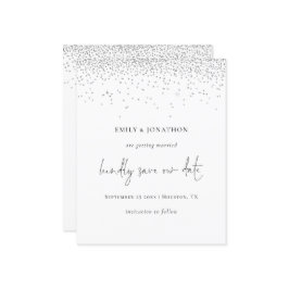 Budget Eleganter Script Silver Glitzer Save the Da