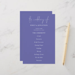 Budget Elegantes Blue Wedding Programm