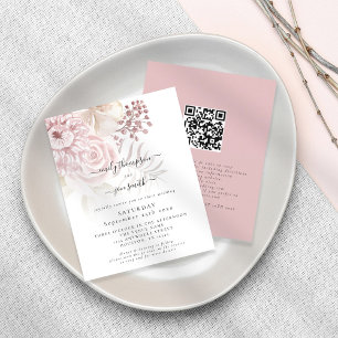 Budget Elegantes Florals QR Code Hochzeitsempfehlu
