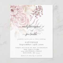 Budget Elegantes Florals Script Wedding Einladung