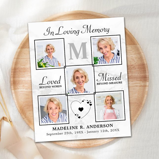 Budget Elegantes Foto Collage Beileid Vielen Dank (Von Creator hochgeladen)