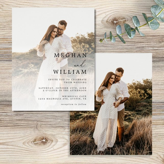 Budget Elegantes Foto Hochzeit Einladung Flyer (Von Creator hochgeladen)
