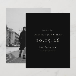 Budget Elegantes Foto Hochzeit Save the Date Schwa