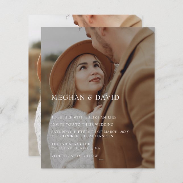 Budget Elegantes Foto-Overlay-Hochzeit (Vorne/Hinten)