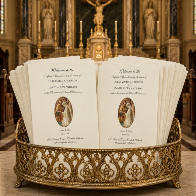 Budget Elegantes katholisches Hochzeitsstudium Briefpapier (Von Creator hochgeladen)