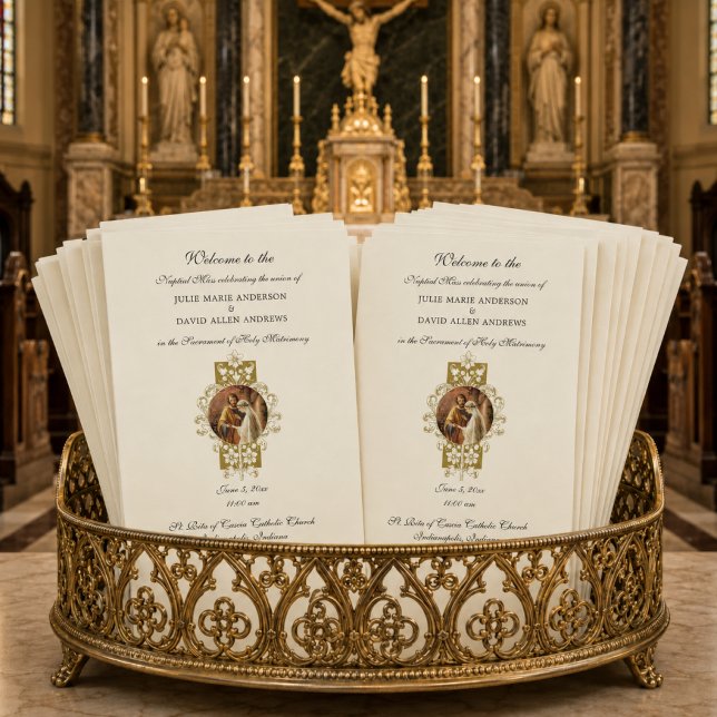 Budget Elegantes katholisches Hochzeitsstudium Briefpapier (Von Creator hochgeladen)