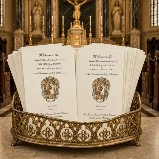 Budget Elegantes katholisches Hochzeitsstudium Briefpapier (Von Creator hochgeladen)