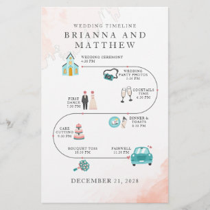 Budget Elegantes Programm für Hochzeitssymbole Briefpapier