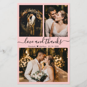 Budget Elegantes Script Foto Hochzeit Danke Karte