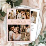 Budget Elegantes Script Foto Hochzeit Vielen Dank Flyer<br><div class="desc">Budget Elegant Gold und Blush Pink Wedding 5 Foto Collage Vielen Dank personalisiert günstig günstigen Flyer. Moderne Hochzeit danke Ihnen Vorlage mit fünf (5) Foto auf der Vorderseite und ein (1) Foto auf der Rückseite. Auf der Vorderseite des Papiers "Liebe und Dank" Typografie-Skript in einem Wirblen handgeschriebenen Schriftart in Gold...</div>