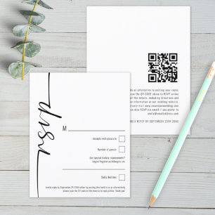 Budget Elegantes Script QR Code Hochzeit RSVP