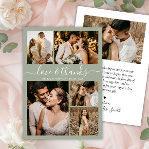 Budget Elegantes Script Sage Foto Hochzeit Vielen Flyer