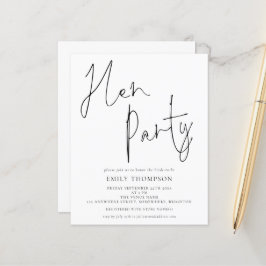 Budget Elegantes Script Schwarz-weiß Hen Party