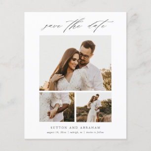 Budget Elegantes Skript-Foto-Collage Save The Date
