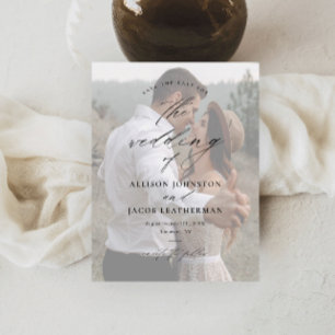 Budget Elegantes Skript Foto Hochzeit Termin Karte