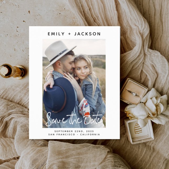 Budget Elegantes Skript-Save the Date-Foto (Von Creator hochgeladen)