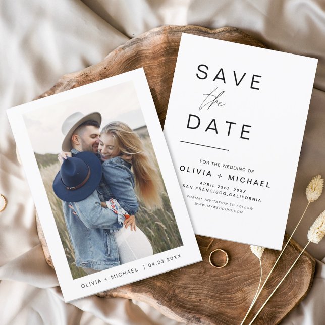 Budget Elegantes Typografie-Save the Date Foto Flyer (Von Creator hochgeladen)