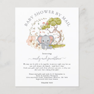 Budget Elephant Baby Shower by Mail Einladung